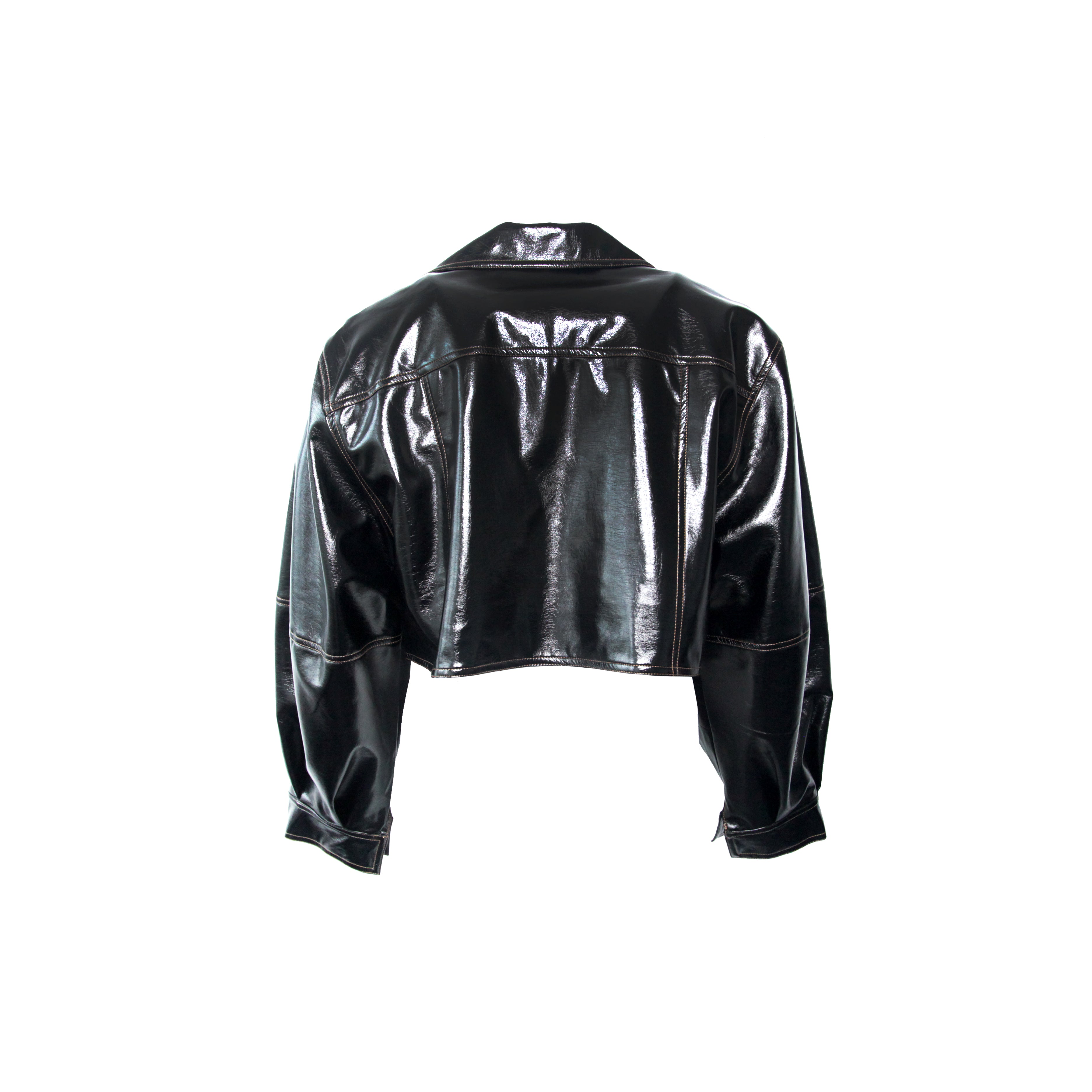 Cropped Vegan Leather Jacket - Studio183