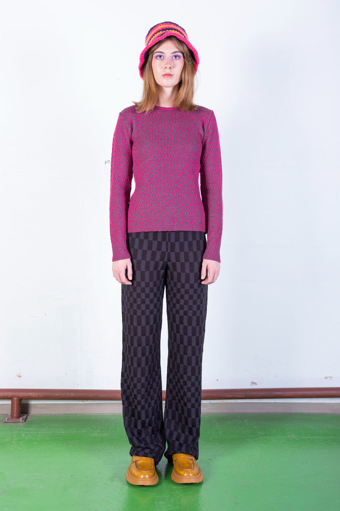 BLACK & GREY CHECK PANTS