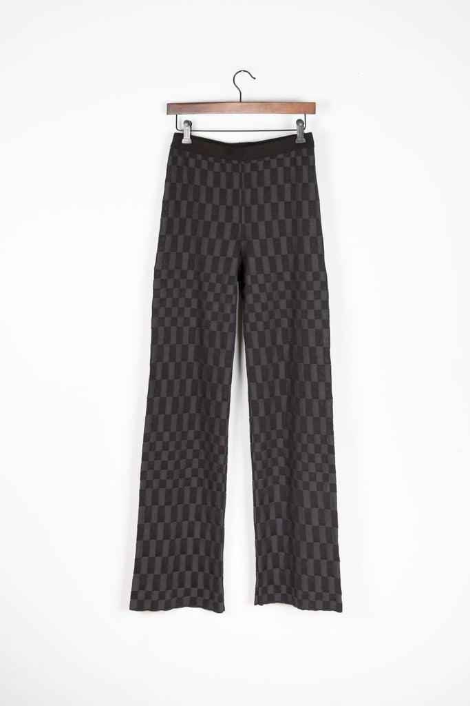 BLACK & GREY CHECK PANTS