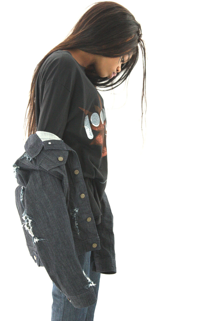 DISTRESSED DENIM JACKET